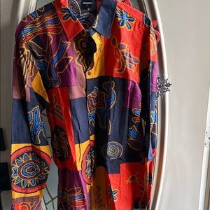 Colorful Patterned Button-Up Shirt